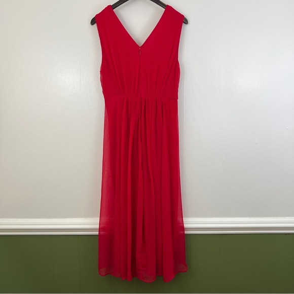Soft Surroundings Charmonte Sleeveless Chiffon Dress Vibrant Red Size 4 Petite - Picture 12 of 15